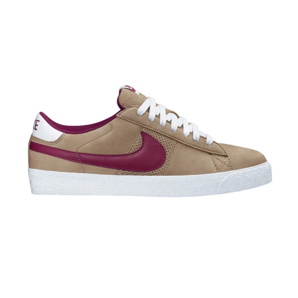 Nike Blazer SB Low Premium Skater Tan/Khaki/Burgundy Sneaker Size 12